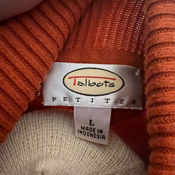 Talbots Burnt Orange Ribbed Turtleneck Sweater - Picture 2 of 4